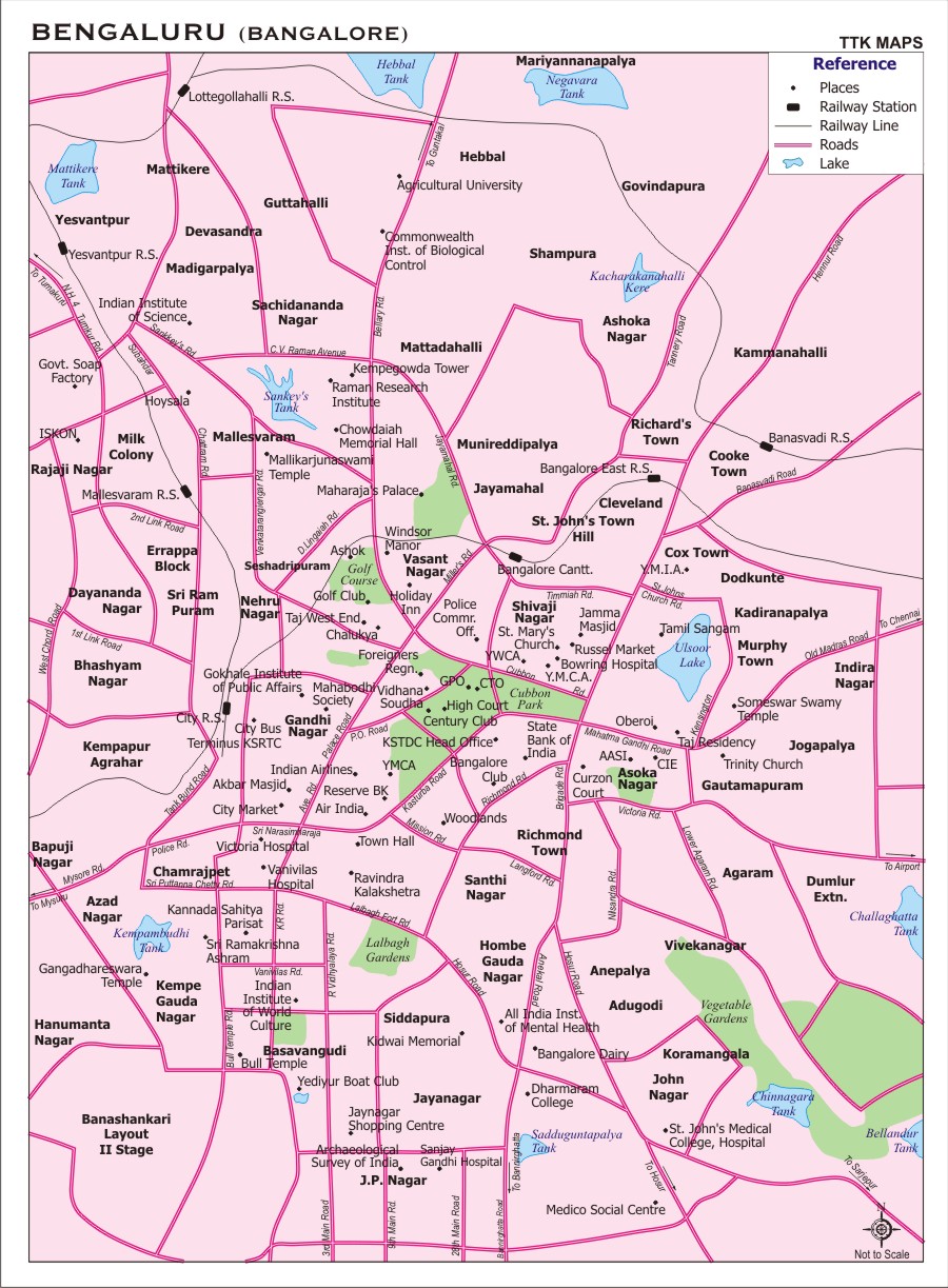 bangalore city map images Bangalore City Map City Map Of Bengaluru With Important Places bangalore city map images