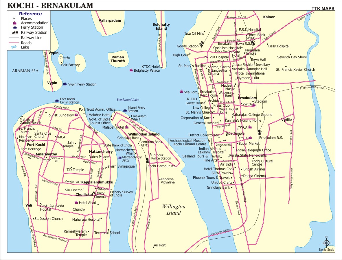 Kochi City Map, City Map of Kochi with important places@ NewKerala.Com ...