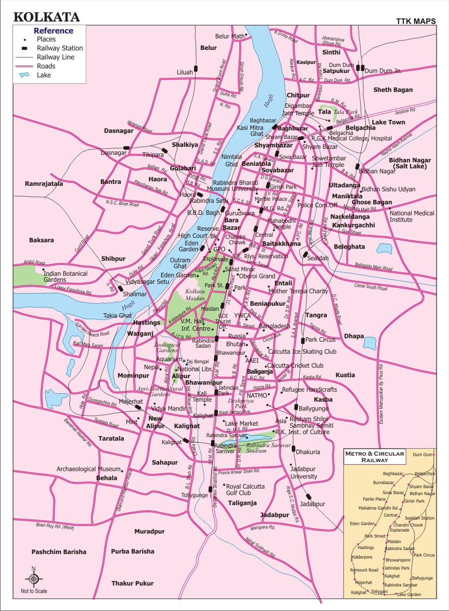 Kolkata City Map, City Map of Kolkata with important places@ NewKerala