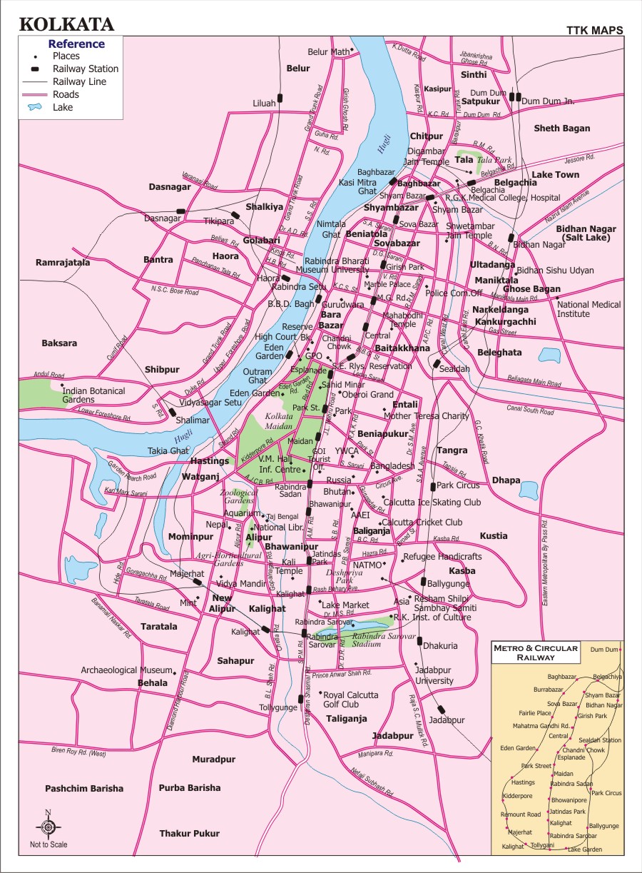 Kolkata City Map, City Map of Kolkata with important places@ NewKerala ...