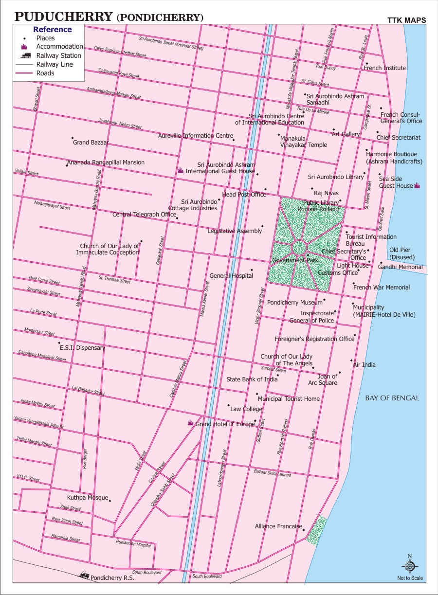 Pondicherry Road Map City Pondicherry (Puducherry) City Map, City Map of Pondicherry with 